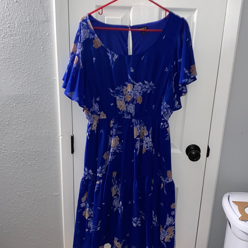 Blue Torrid Floral Dress. Size 1.
